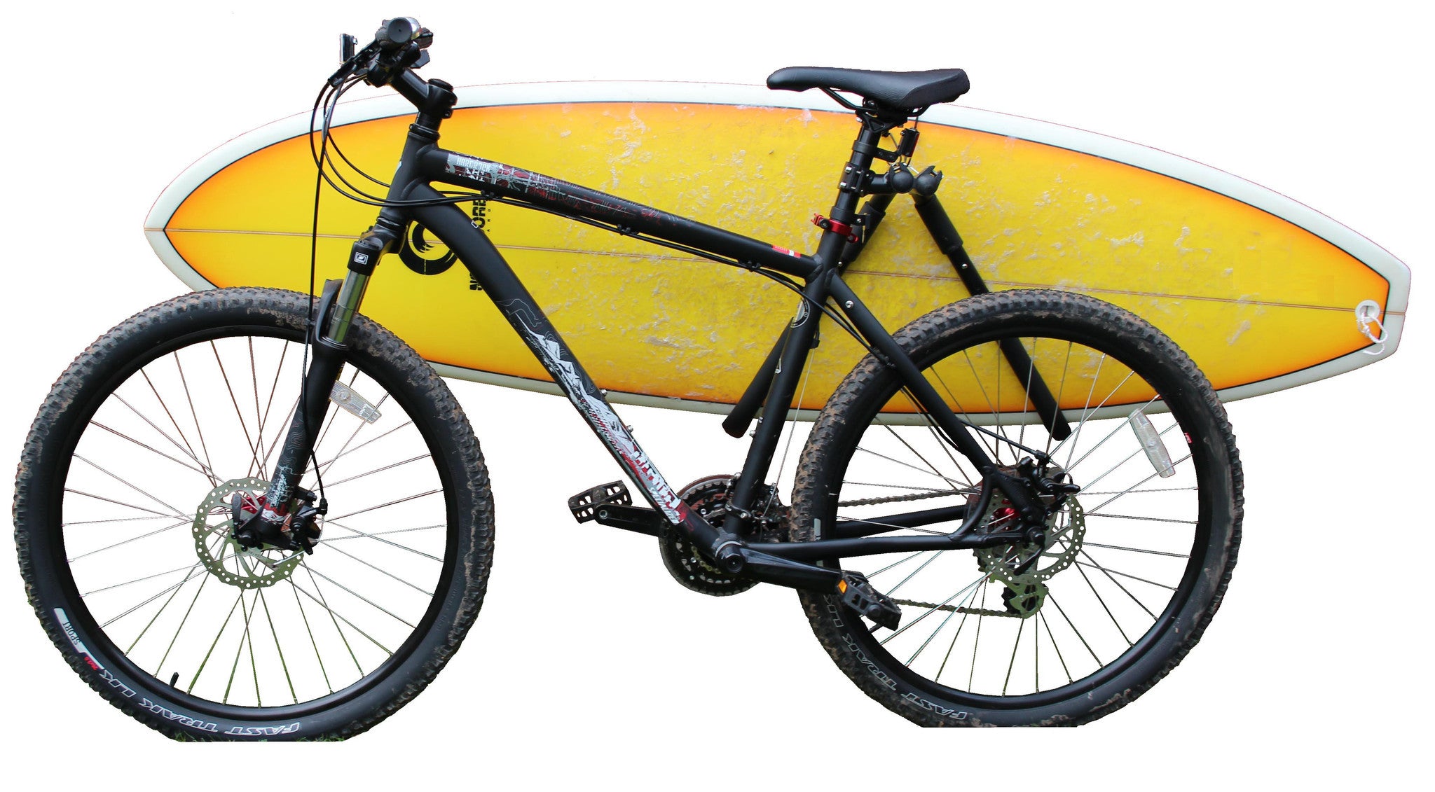Surfboard discount bike rack